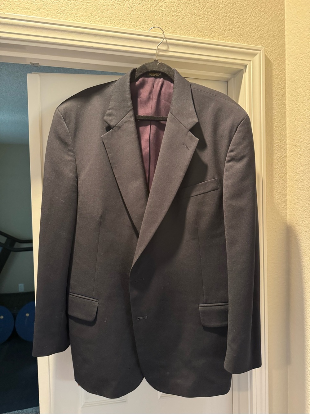 Alfani Men's Black Blazer with Purple Lining